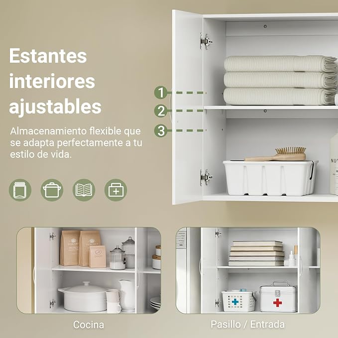 Haotian Wall Cabinet for Laundry Room, Wall Storage Medicine Cabinet for - Image 7