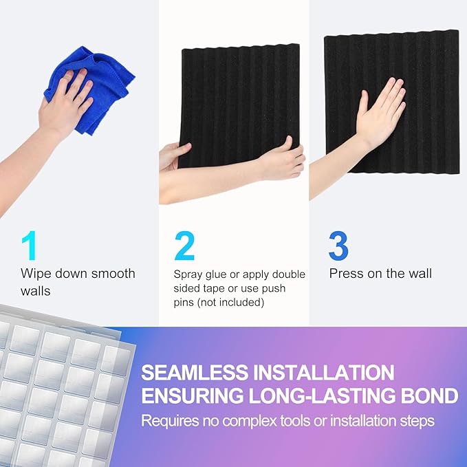 JBER 12 Pack Acoustic Foam Panels - Image 6