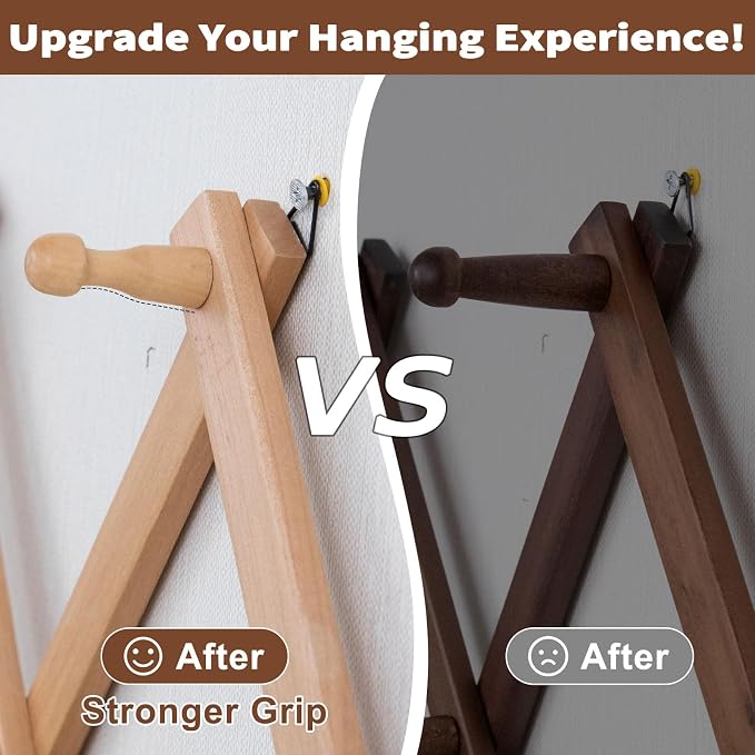 SCUNDA Wall Rack with 16 Hooks, Wooden Wall Expandable Coat Rack - Image 2