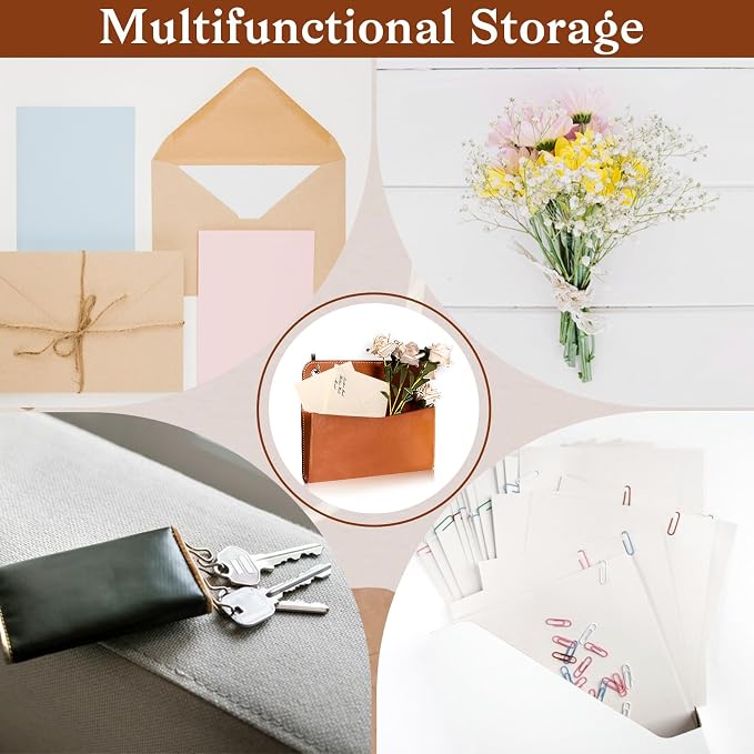 3 Pcs PU Leather Mail Holder Wall Mount Brown PU Leather Letter Holder Vintage - Image 4