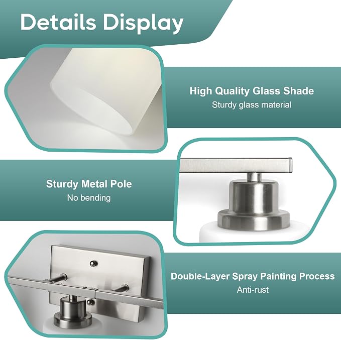 Ascher Bathroom Light Fixtures, 5-Light Vanity Light Over Mirror, Brushed - Image 8