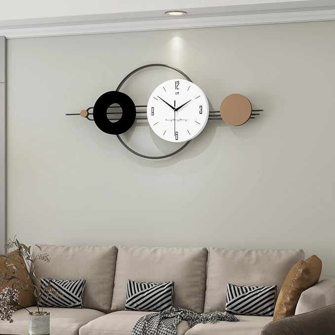 Decorative Wall Clocks for Living Room Decor, Large Modern Metal Wall Clocks - Image 2