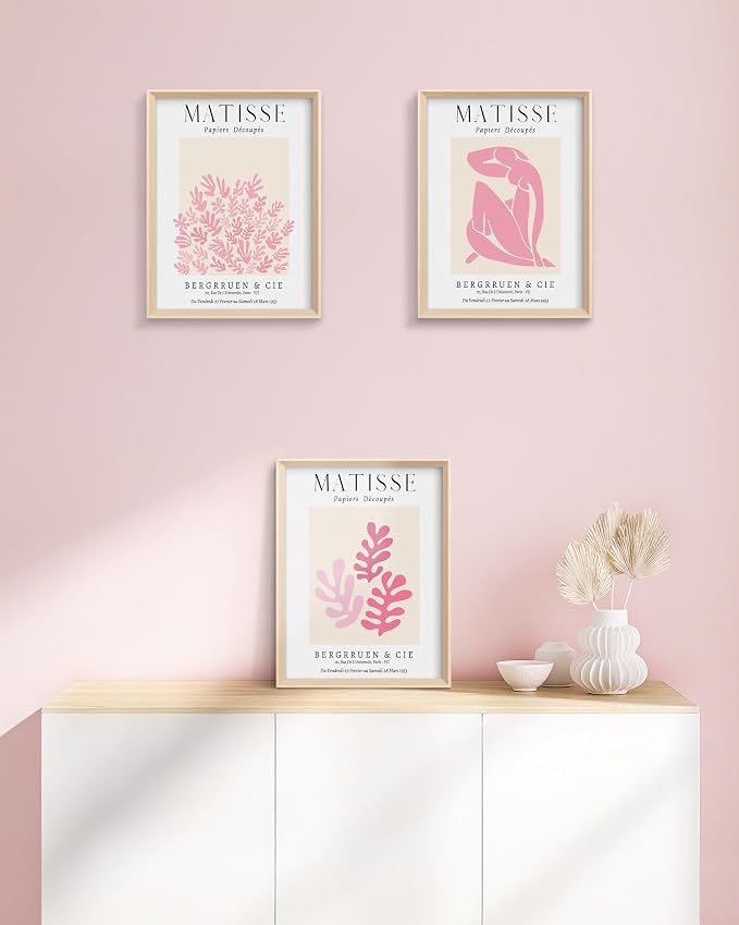 Framed Matisse Pink Canvas Wall Art, Abstract Matisse Canvas Wall Decor - Image 4
