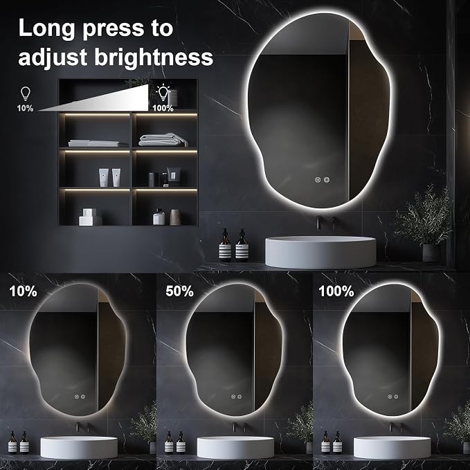 Asymmetrical LED Bathroom Mirror - Image 3