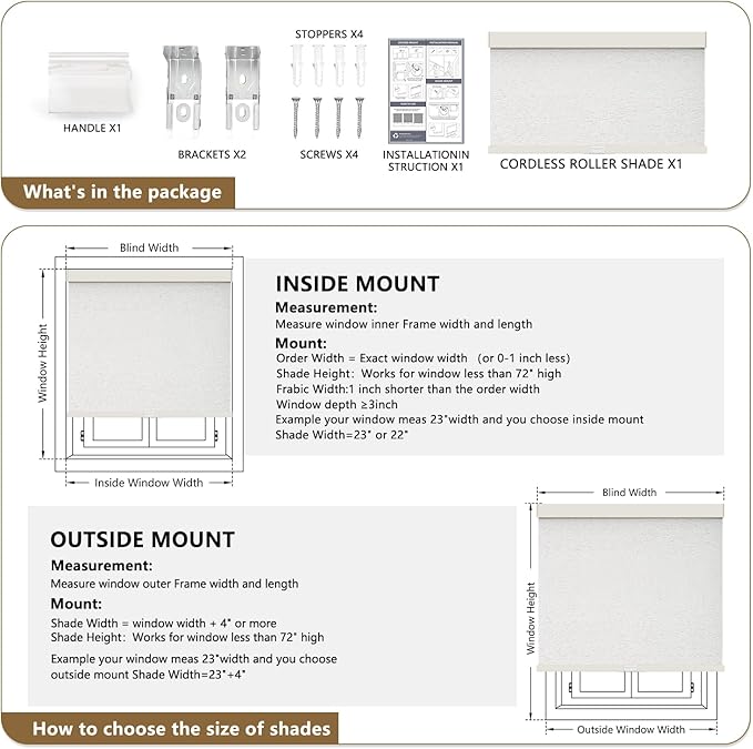 AOSKY Linen Roller Blinds Shades - Image 6