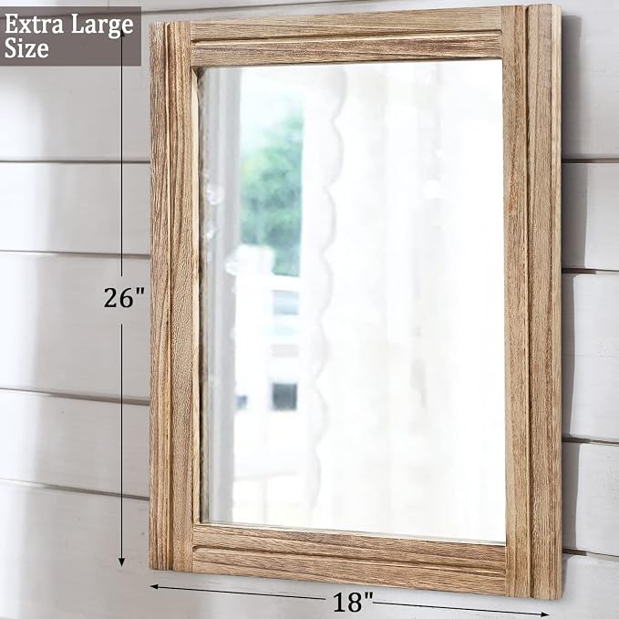 AAZZKANG Rustic Mirror for Wall - Image 2