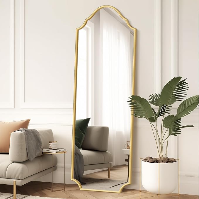 WallBeyond Arched Full Length Mirror Wall Mounted, Living Room, Hanging or by WallBeyond