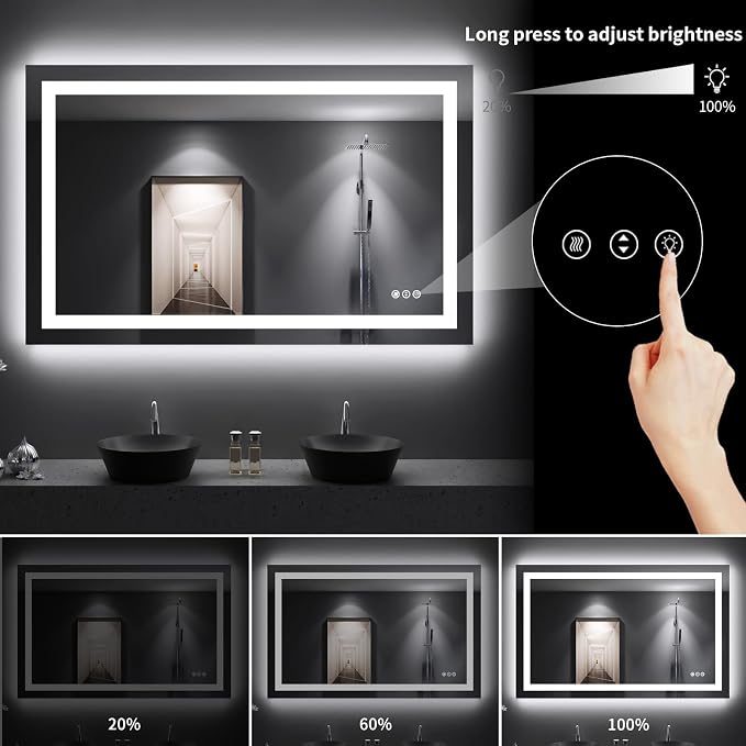 LOAAO 48"X30" LED Bathroom Mirror - Image 4