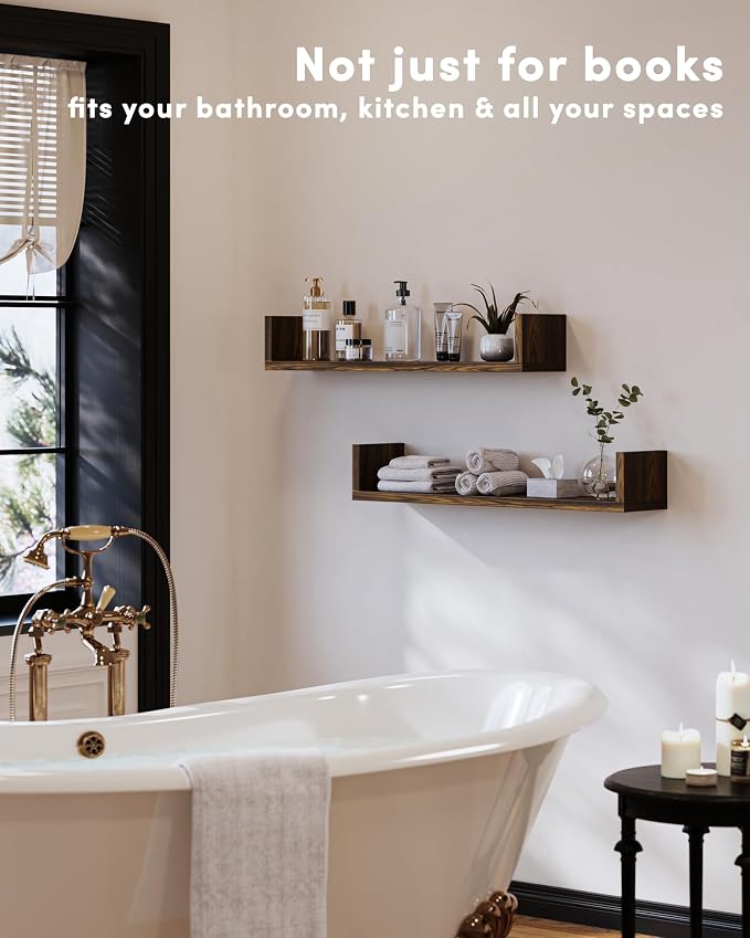 Wall Bookshelf, U Shaped Floating Bookshelf, Hanging Bookshelves - Image 3