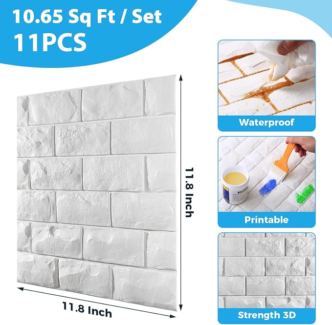 11 Pcs 3d Wall Panels Peel and Stick - Image 2