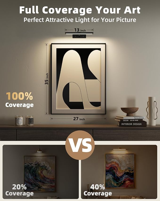 EZVALO Picture Light for Wall, Dimmable Magnetic LED Art Painting Light - Image 2