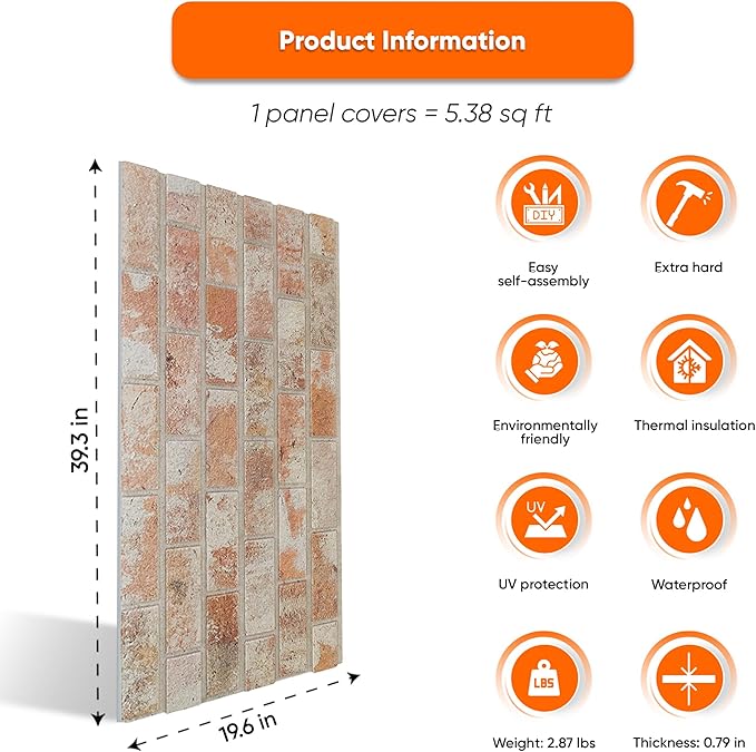 IZODEKOR 3D Wall Panels Brick Effect - Image 3