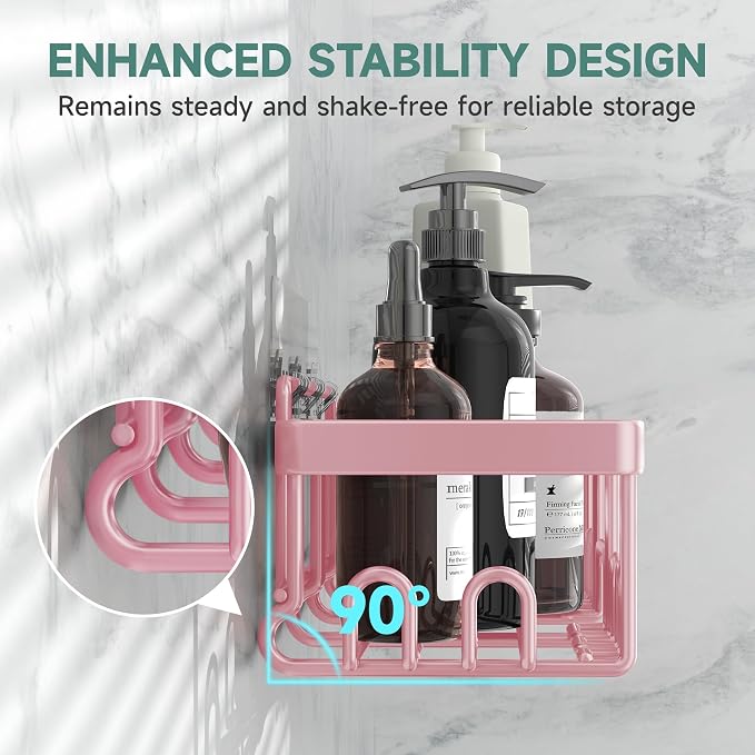 Veken Large Capacity Shower Caddy 6-Pack, No Drilling & Rustproof, Adhesive - Image 2