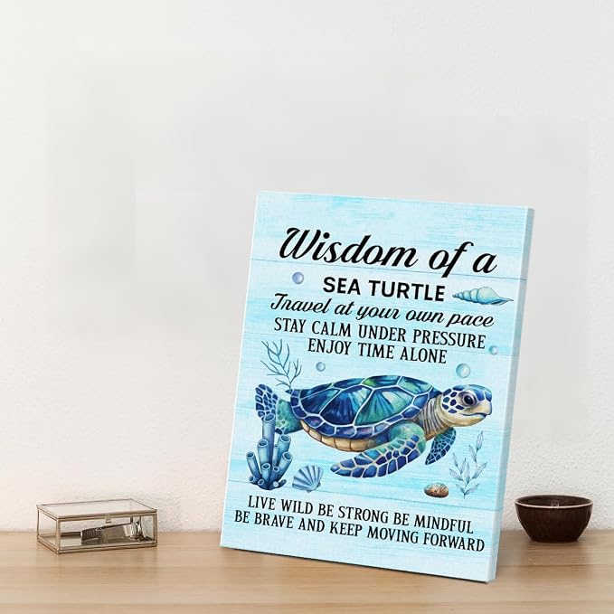 Sea Turtle Wall Art Decor Inspirational Wall Decor Posters Beach Themed - Image 6