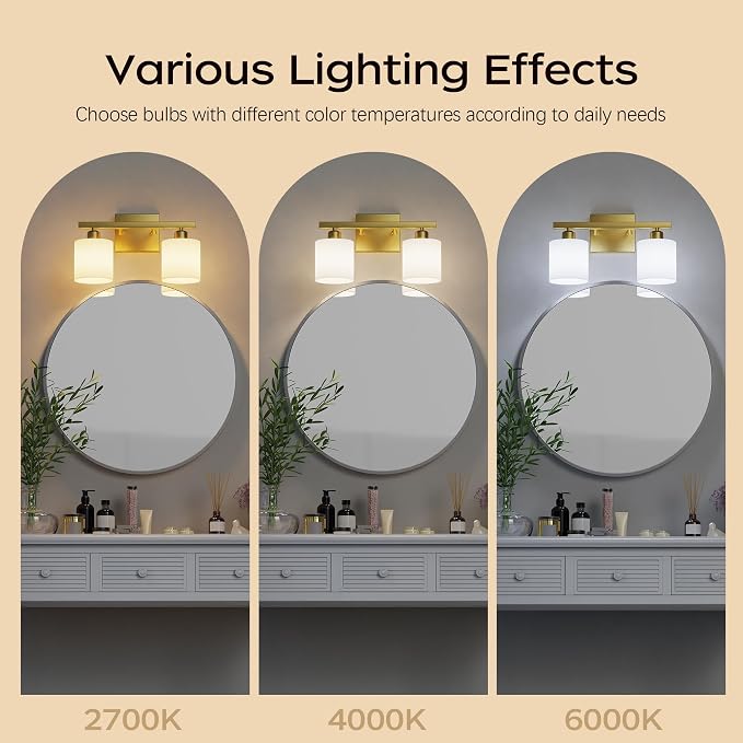 PARTPHONER Bathroom Light Fixtures, Bathroom Lighting Fixtures Over Mirror - Image 6
