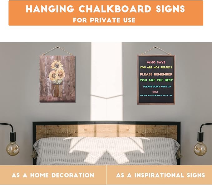 SELEAD 2-Pack Solid Wood Frame Chalkboard Signs - Image 5