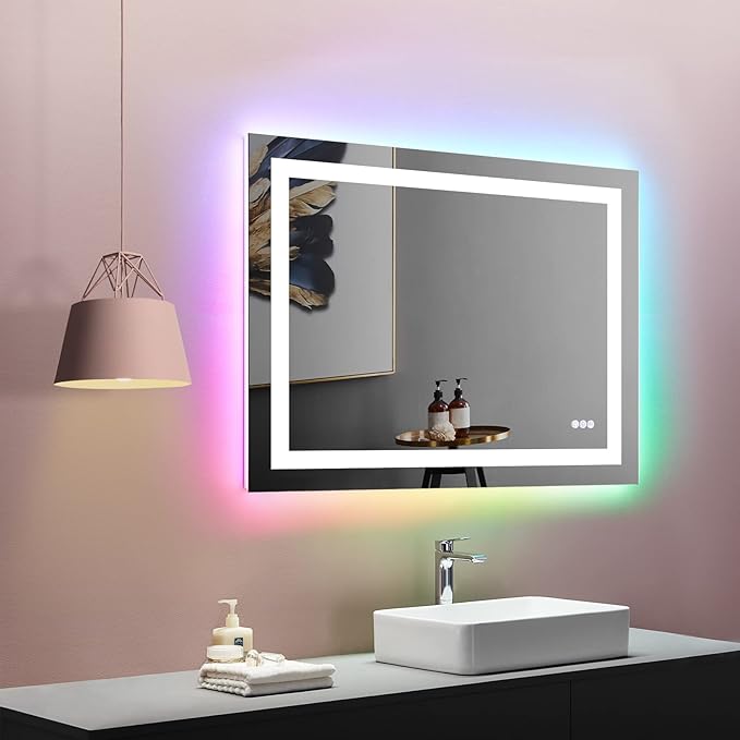 LOAAO 40"X32" LED Bathroom Mirror by LOAAO