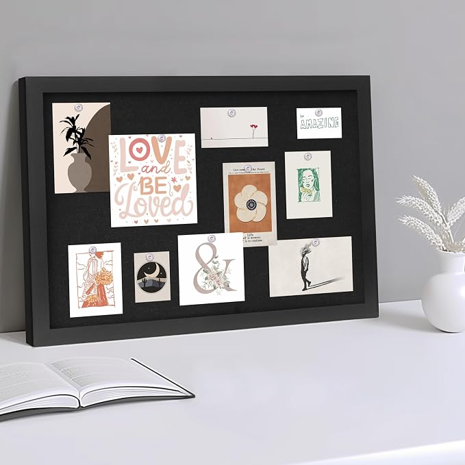DAHAPYBOO Cork Board with Linen Black 2Pack, Bulletin Board 17"x12", Corkboards - Image 6