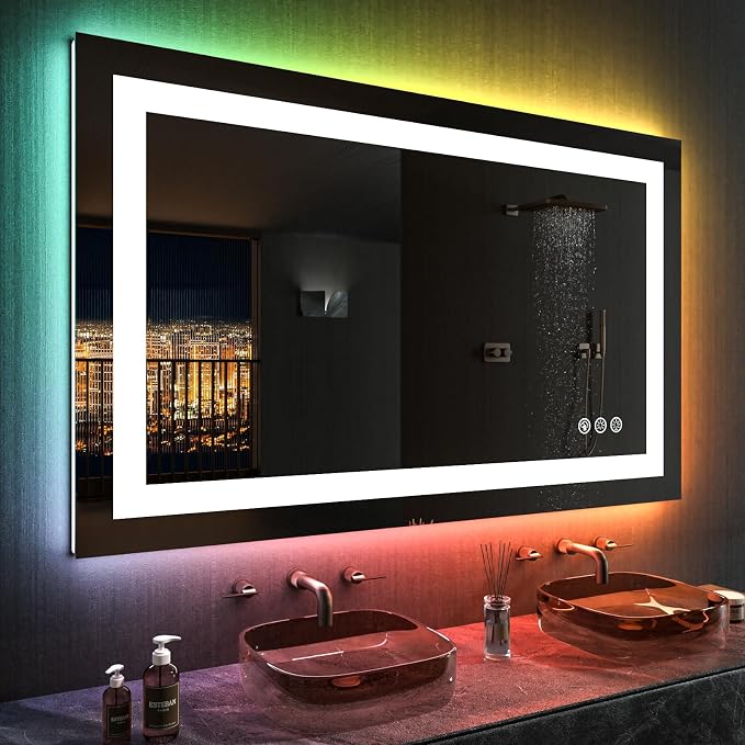 LOAAO 40”X30“ RGB LED Bathroom Mirror - Image 2