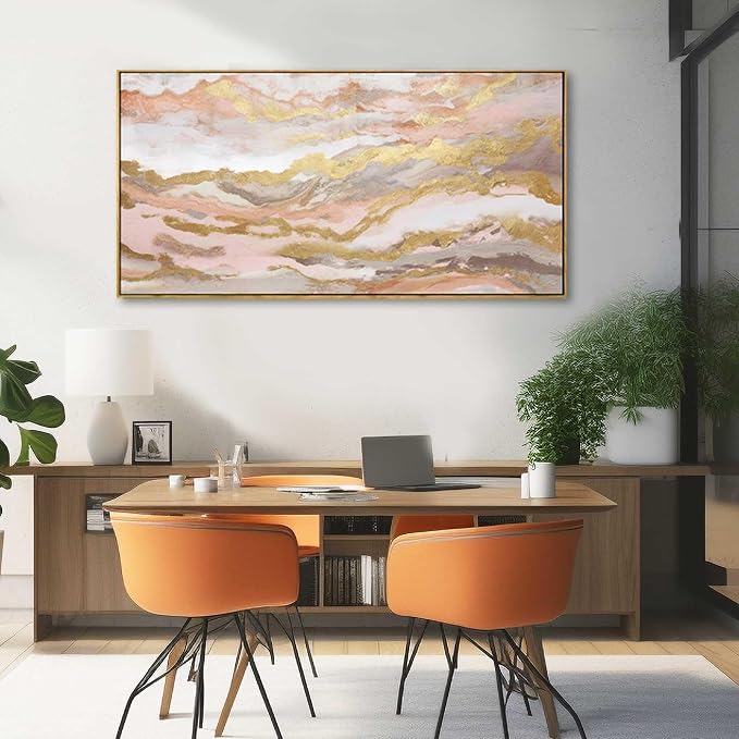 YJYart Pink Abstract Wall Art/Girl Room 20x40 Inch/Large Wall Art - Image 6