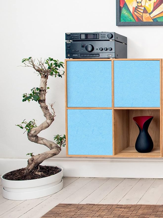 Cohoo Home Blue Peel and Stick Wallpaper Silk Solid Light Blue Contact Paper - Image 6