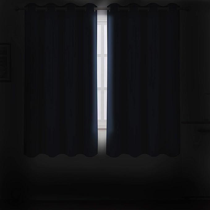 LEMOMO Navy Blue Thermal Blackout Curtains/52 x 54 Inch/Set of 2 Panels Room - Image 3