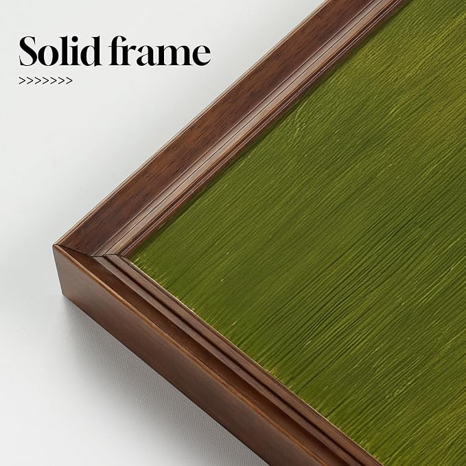 Vintage Framed Green Abstract Landscape Wall Art, Modern Sage Green Canvas - Image 4