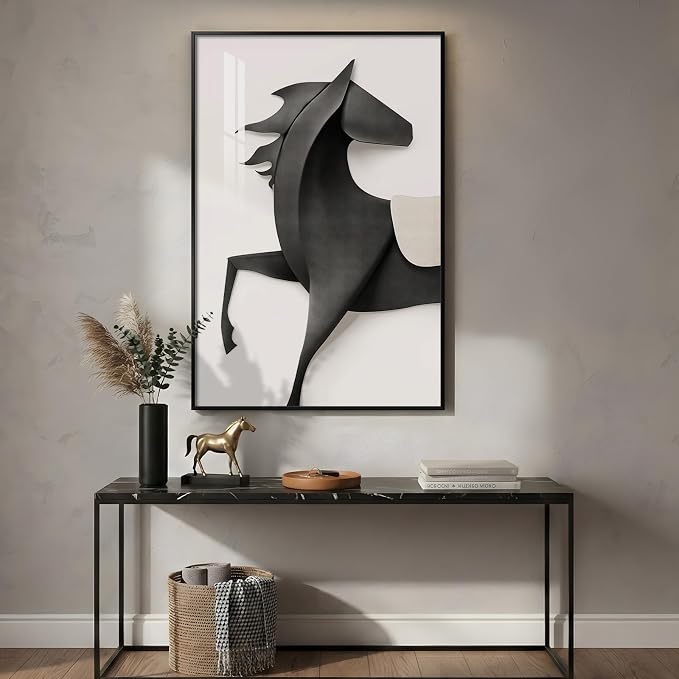 Large Framed Modern Black and White Wall Art, Contemporary Animal artwork Prints - Image 4