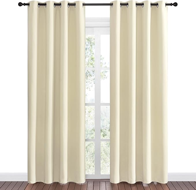 NICETOWN Beige Room Darkening Curtains 86" Long - Image 2