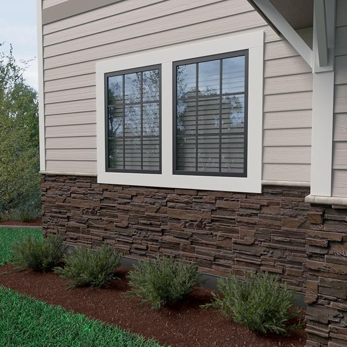 EverStone Cascade Faux Stone Panel, 48 5/8"W x 24 3/4"H x 1 1/4"D, Dark Tobacco - Image 10
