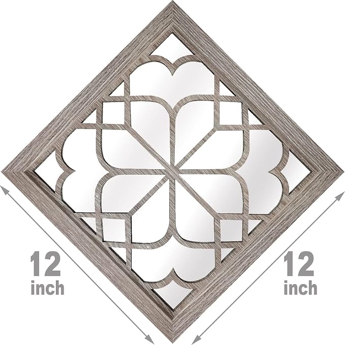 Wocred Set of 4 Mirrors Square Wall Mirror, Gorgeous Rustic Farmhouse Accent - Image 6
