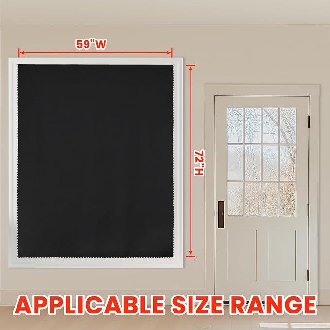AJAZZ self Adhesive Portable 100% Blackout Curtains Simple and Easy to - Image 5