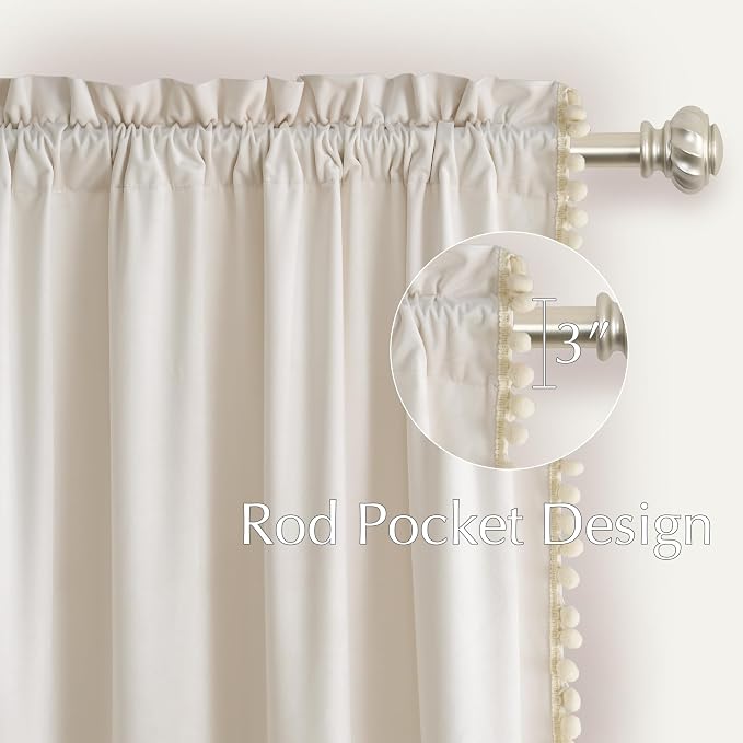 NICETOWN Ivory White Velvet Curtains 84" Long - Image 5