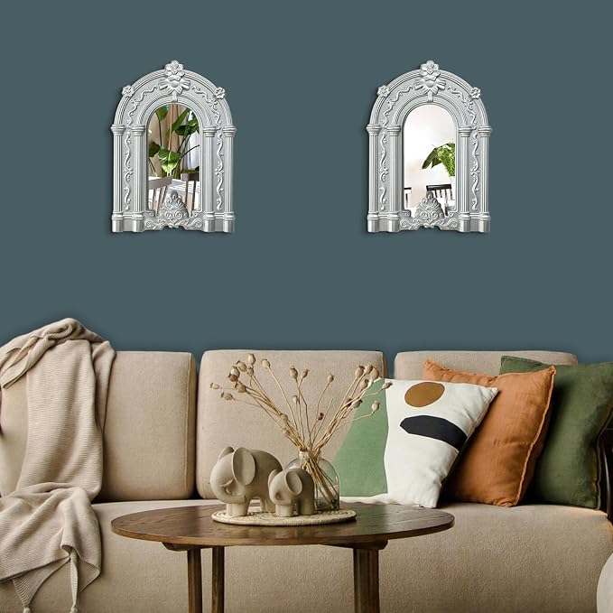 ZEXUIRU 2 Set. Rustic Wall Mirrors - Image 5