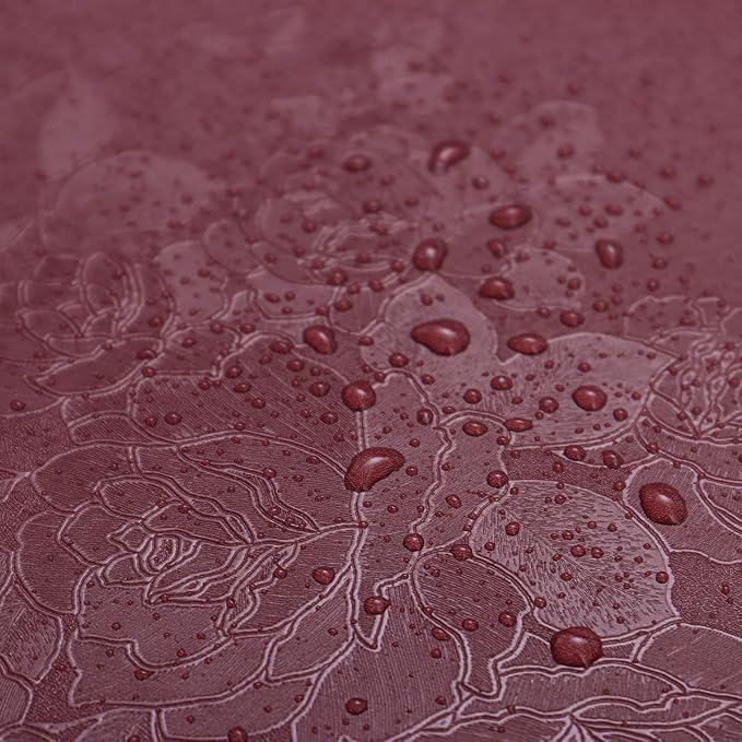 Erfoni 197"x17.7" Vintage Dark Red Wallpaper Thicken Floral Embossed Contact - Image 7