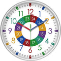 XFM Kids Wall Clock for Children's Bedroom 10 Inch Round Multi-Colored Learning by XFMWallClock