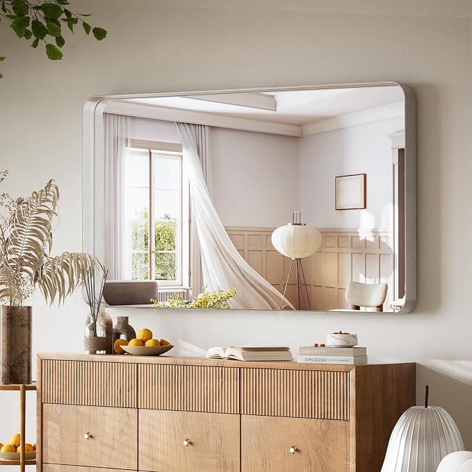 VooBang Bathroom Mirror 30x48 inch, Modern Round Corner Bathroom Vanity Mirror - Image 7