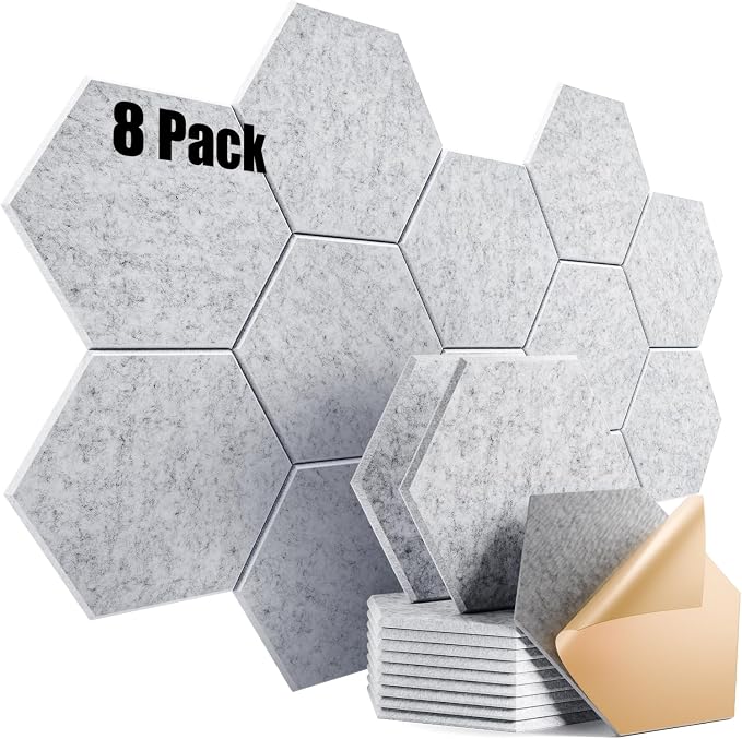 8 Pack Self-Adhesive Acoustic Panels 12" X 10" X 0.4" by Dailycooper