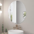 JUNEBRUSHS Oval Mirror, Acrylic Oval Bathroom Mirrors Unbreakable Frameless by JUNEBRUSHS