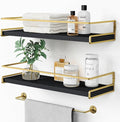 Forbena Black and Gold Bathroom Floating Shelves by Forbena