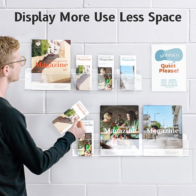 HIIMIEI Brochure Holder Wall Mount, Pamphlet Display Stand - Image 8