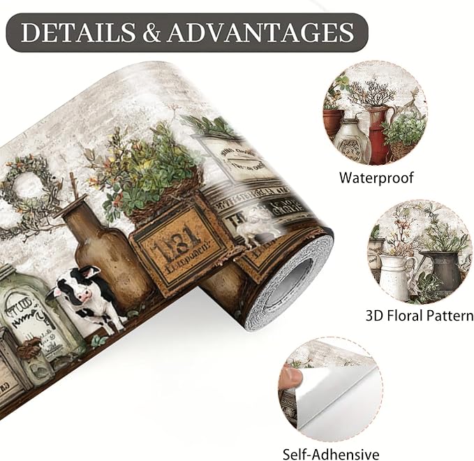 Farmhouse Peel and Stick Wallpaper Border - Image 8