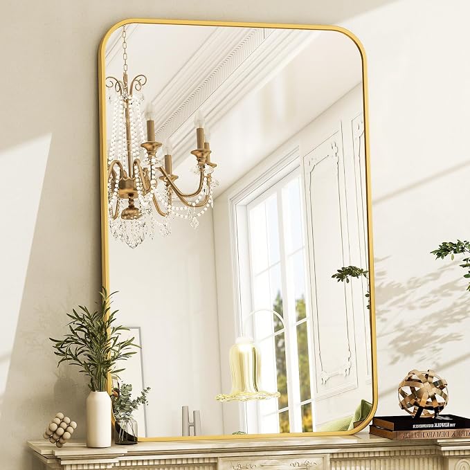 Easly 26 x 38 Inch Bathroom Mirror, Rounded Rectangular Vanity Mirror - Image 3