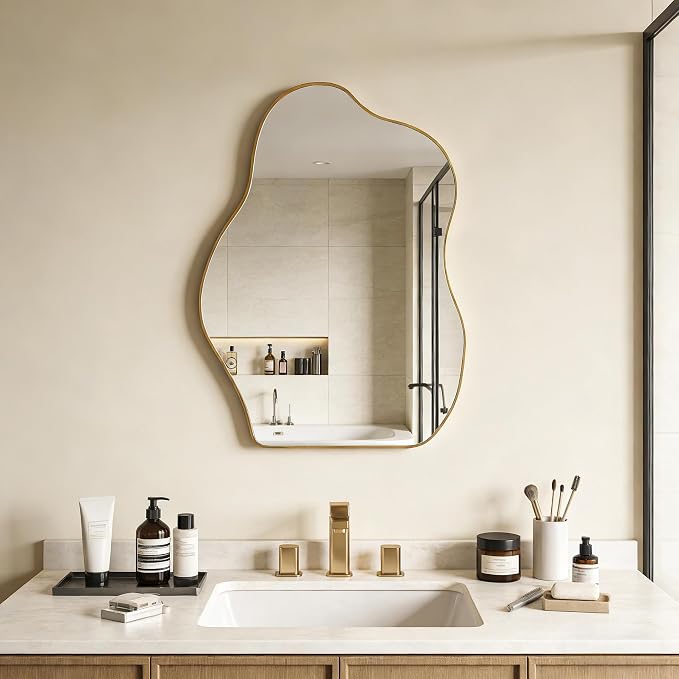 Ruomeng Irregular Wall Mirror Asymmetrical Mirror, Modern Decorative Wall Decor - Image 7