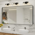 LOAAO Black Metal Framed Bathroom Mirror by LOAAO