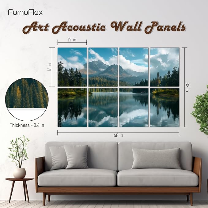 FurnoFlexArt Acoustic Panels Tiles Decorative Room Sound Proof Foam Absorbing - Image 2
