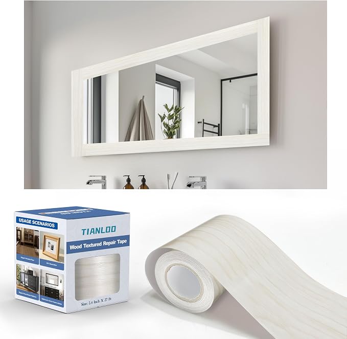 TIANLDD 27 FT Wood Grain Wallpaper Border, Removable Waterproof Mirror Border by TIANLDD