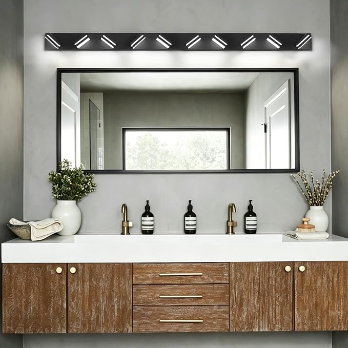 IZORRO LED Modern Bathroom Lights Fixtures, Matte Black Acrylic Wall Lighting - Image 7