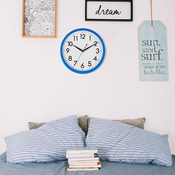 AKCISOT Wall Clock 10 Inch Silent Non-Ticking Modern Clocks Battery Operated - Image 4