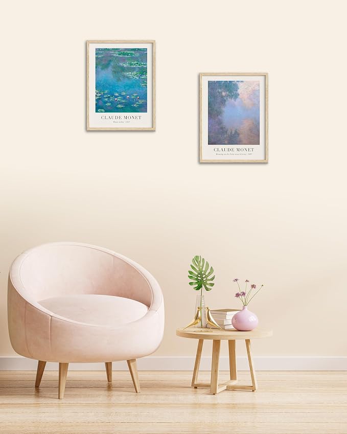 HesenDot Unframed Claude Monet Wall Art Set of 3, 12x16in Water Lilies - Image 5